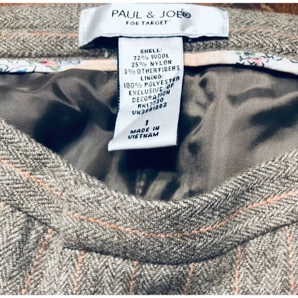 Paul And Joe For Target Size Small Womens Juniors 1 Brown Wool Cropped Pants - Picture 4 of 4